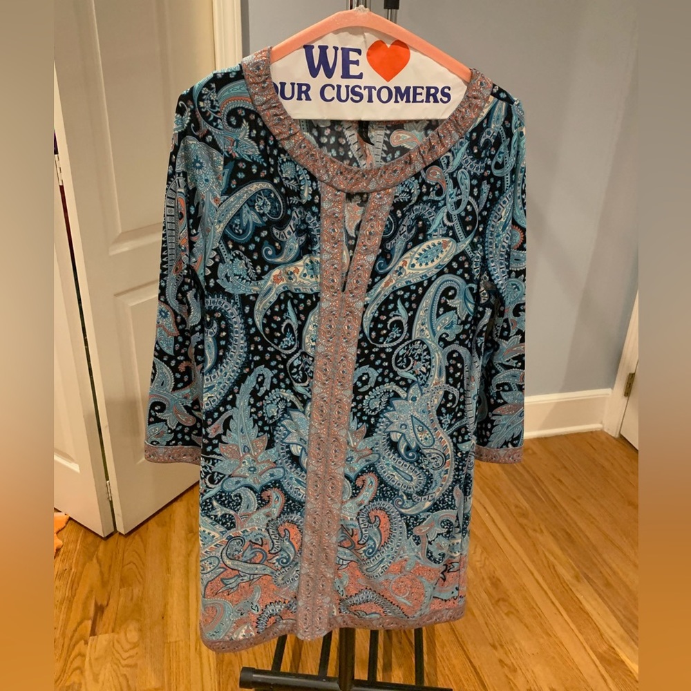 BCBGMaxazria size M blue work dress